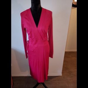 Etc cetera brand, size 6, pink, faux wrap dress